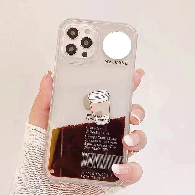 Liquid Quicksand Phone Case for Apple 13/Promax Vanilla Mocha Color iPhone11 Creative Coffee 7-13PRO Max