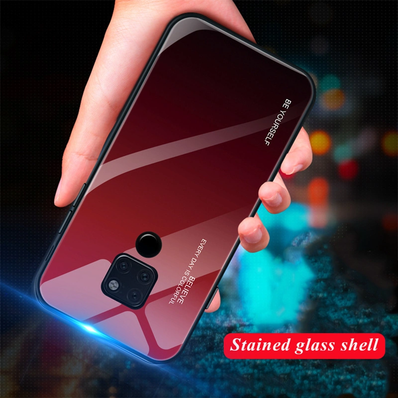 New Gradient Glass Creative TPU Soft Edge Protective Sleeve for Huawei Mobile Phone