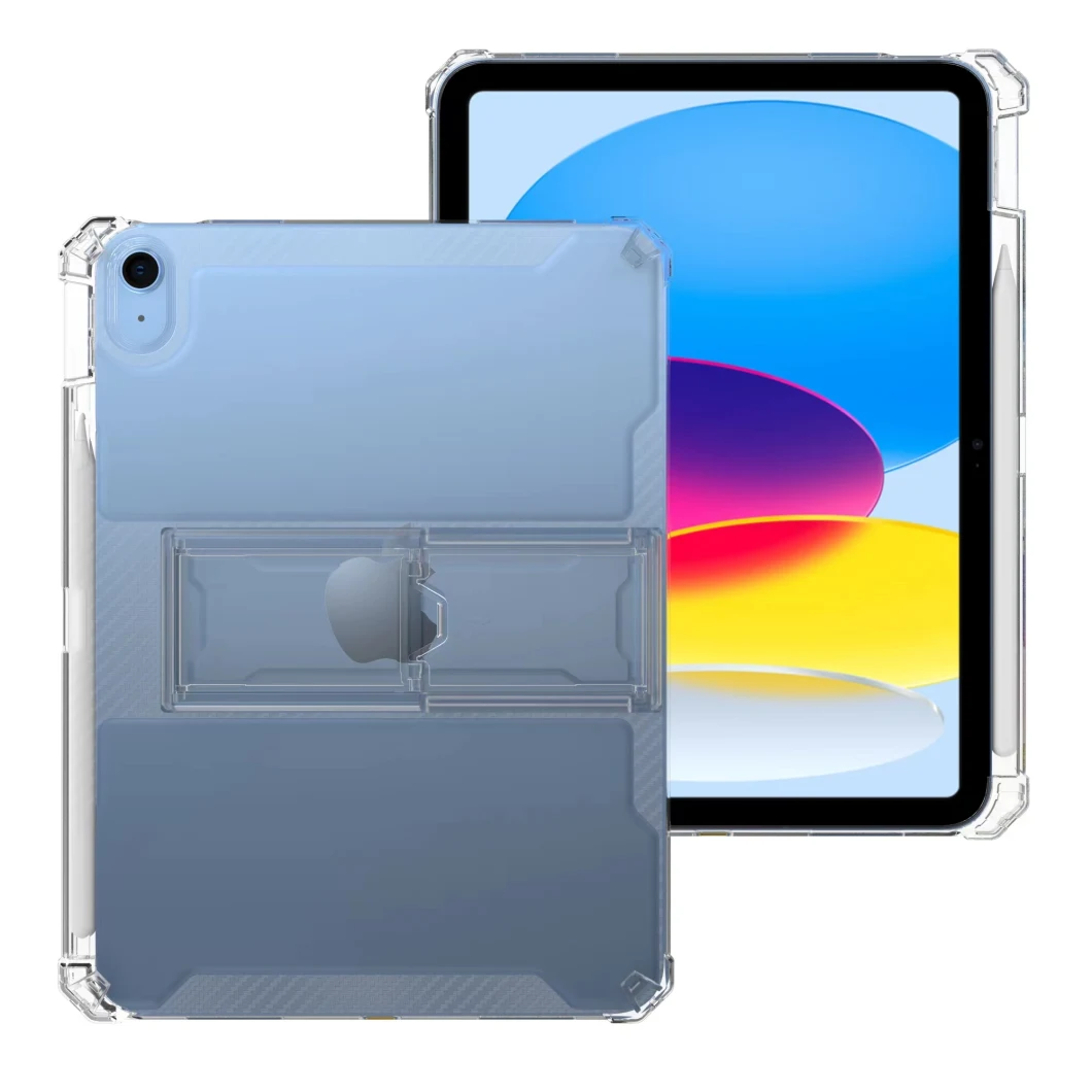 Transparent Acrylic PC Kickstand Flexible TPU Tablet Cover Case for iPad Air 4/5 10.9 Inch 2020 2022