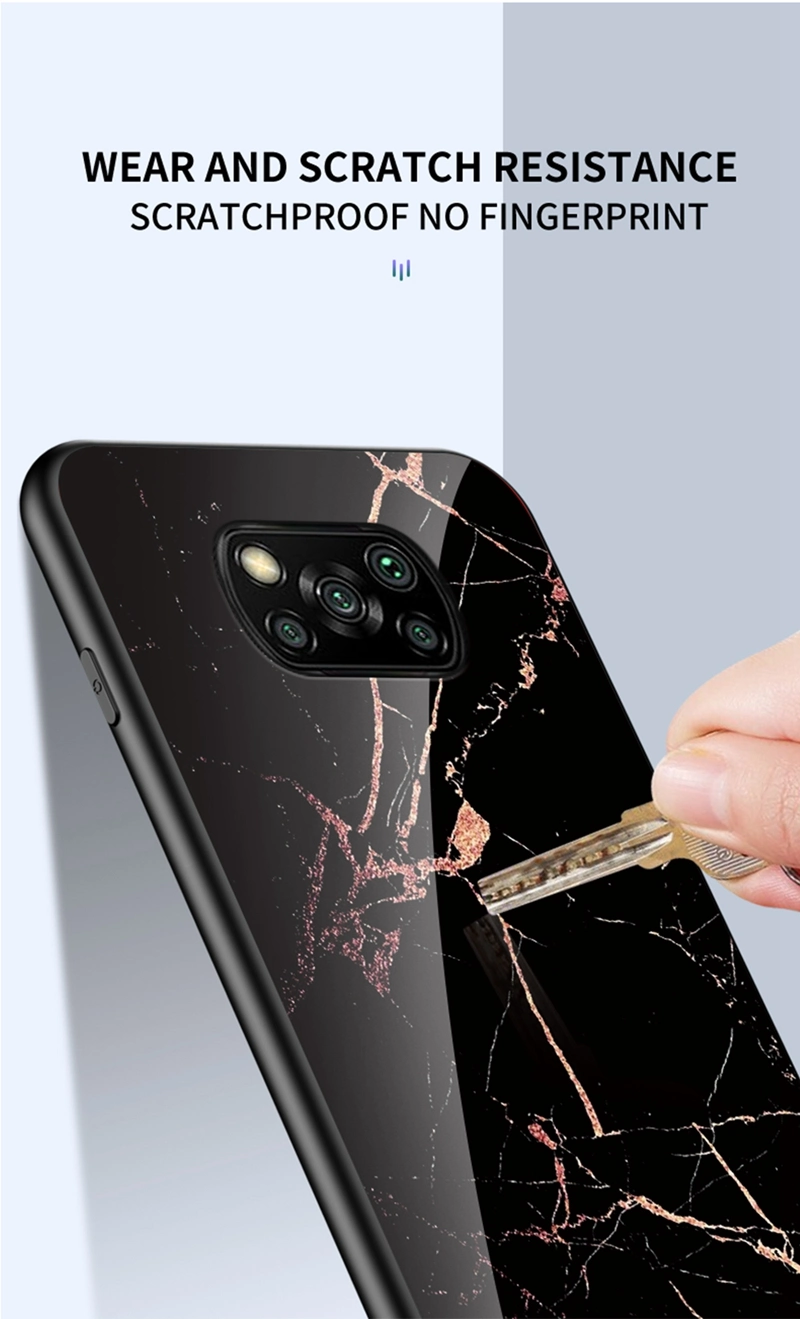 Marble Design TPU Tempered Glass Phone Back Cover Case for Huawei P Smart 2021 Mate 40 PRO