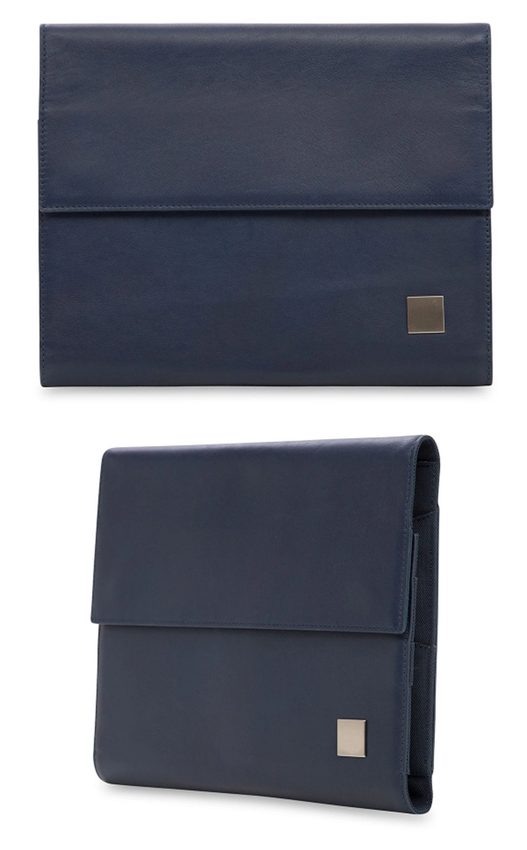 OEM Order Promotional Navy Blue Leather iPad Cover Tablet Sleeve Case