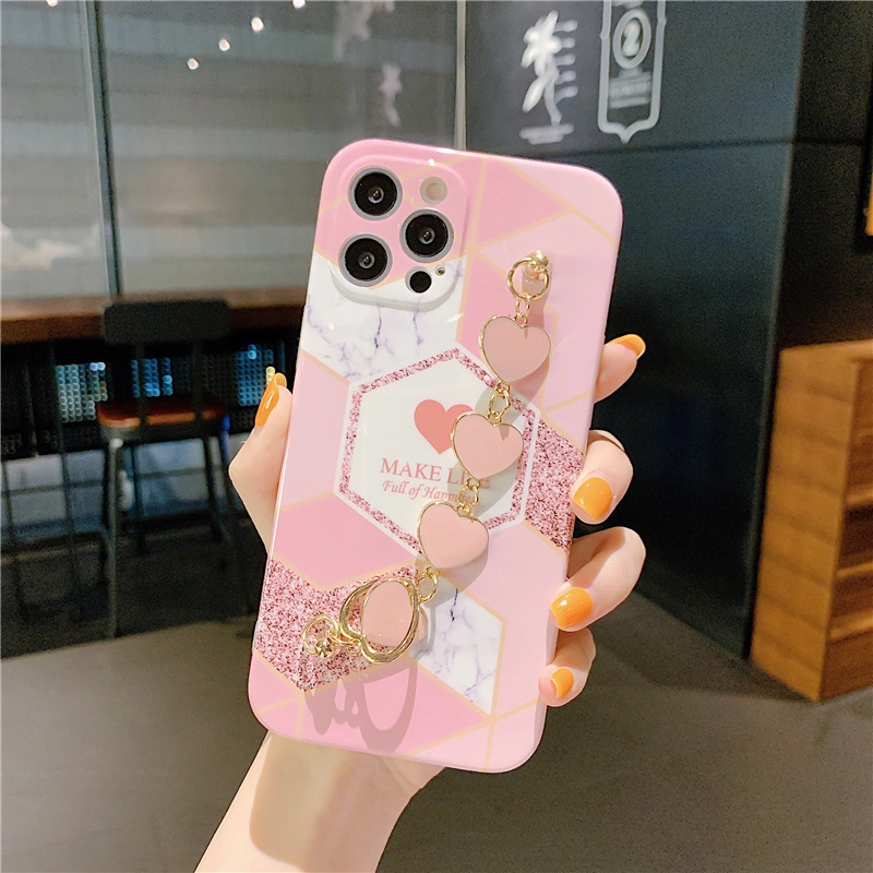 Stitching Style Marble IMD TPU Mobile Phone Case for iPhone