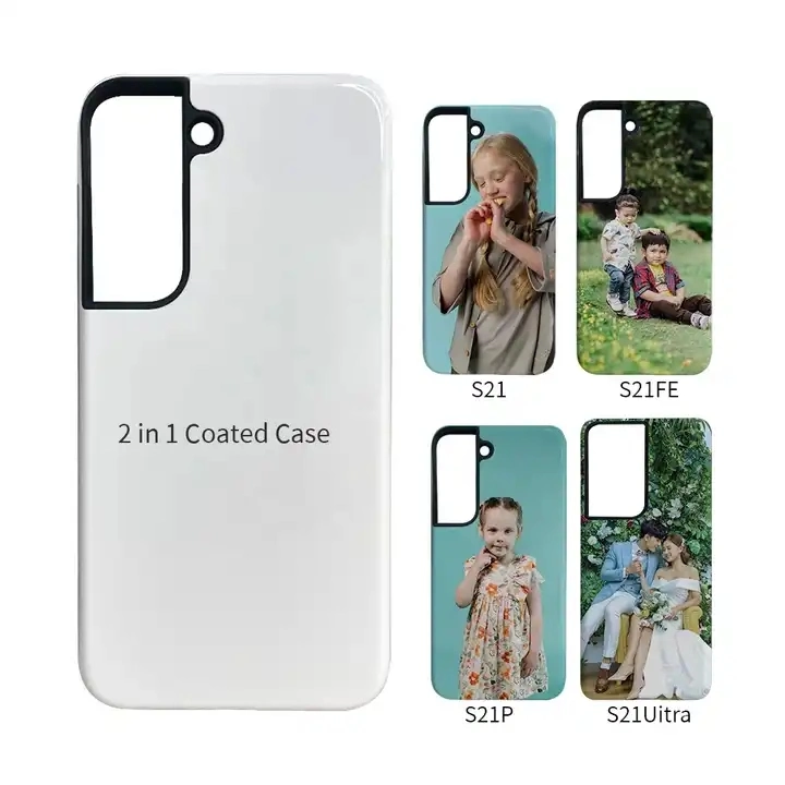 High Quality Korea Style Coating Cover 2 in 1 TPU+PC Sublimation Blank Phone Case for Samsung S21 Plus