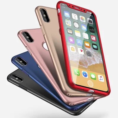 Новый чехол для телефона с полным покрытием 360 градусов для iPhone Xr Xs X 6 6s 7 8 Plus с закаленным стеклом