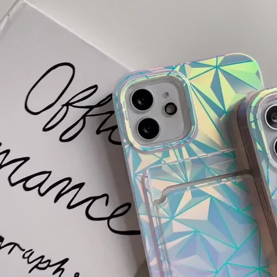 IMD Printing 3D Bling Diamond Pattern с держателем карты Гибкий чехол для телефона из ТПУ для iPhone 7 Plus, iPhone 8 Plus, iPhone X/Xs